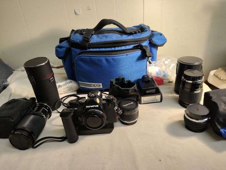 Olympus camera with accessories