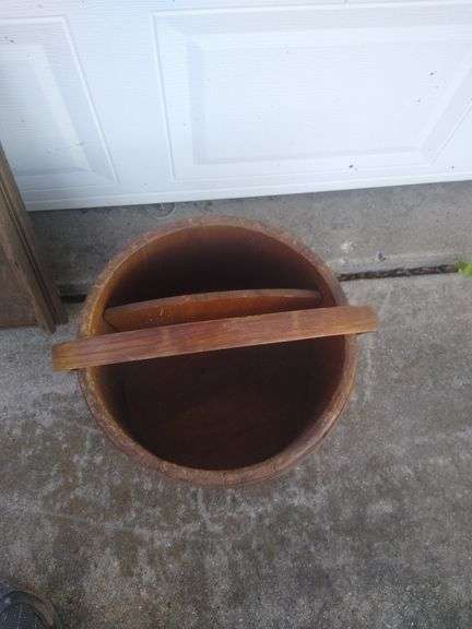 Vintage wood magazine rack and  table top