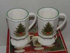 Pfaltzgraff Christmas Mugs (4) In Original Box