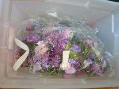 73qt Sterilite tote with flowers