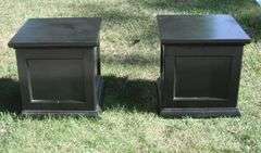 Matching Heavy Solid Wood Pottery Barn End Tables w/ Storage 20 x 20 x 20