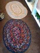 2 Rag rugs 40"×30" 41"×29"