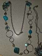 Turquoise and silver necklaces and earrings