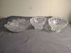 3 Cut glass bowls
