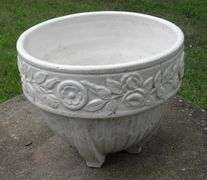Nice Large 12" dia White Pottery Jardinere