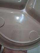 Anchor hocking divided plates, Rubbermaid trays, and wheatstraw plates and cups. 7e