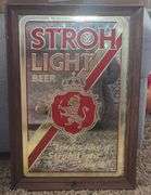 Vintage Stroh's Light Beer Mirror (Stroh's 8182)