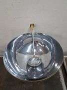 Etched Brass bowl with ladle and 12 cups. 2a