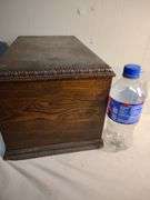 Wood chest with silverware