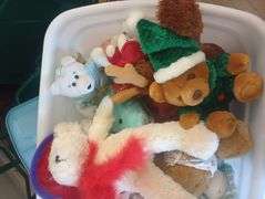 Tote of stuffed animals