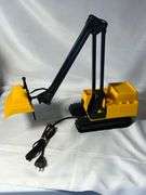 Excavator Desk Lamp Yellow Black Adjustable Arm Desk Organizer Digger Light