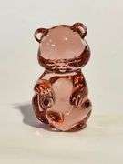 Fenton rose pink glass bear