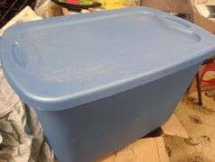 Sterilite 18 gal. tote with Ty's and stuffed animals