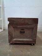 Wooden tool trunk with contents