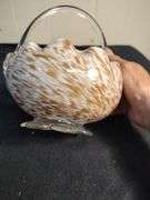 Vintage Murano glass basket