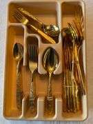 VTG Stanley Roberts Gold Electroplate Rose Royale 6pc Service for 12 + Completer Set