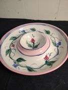 Gail Pitman chip & dip tray hand painted