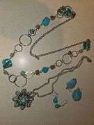 Turquoise and silver necklaces and earrings
