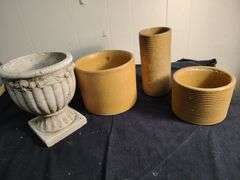 3 Planters and a vase