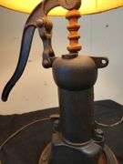 Vintage cast iron  hand pump lamp 31 1/2" tall