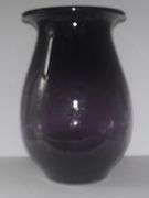 Large 10-1/2" Crate & Barrell Deep Purple Glass Vase w/ air bubbles..