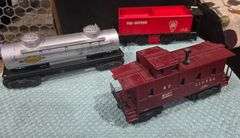 Vintage Lionel #55 "Tie Jector" Car & #6465 Tank Car & #6357 Caboose