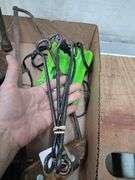Box lot garage: greenworks 24v charger, tire iron, hand tools, and more. 1d