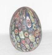 Exquisite Millefiori Glass Paperweight Glass Egg