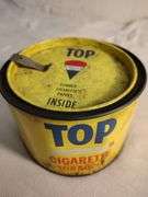 Vintage Cigarette tobacco tin with vintage fishing lures