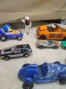 Cars and truck lot and metal cowboy, husky, Tootsie toys, Leslie, Hot Wheels more