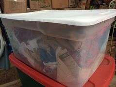 Sterilite tote with material