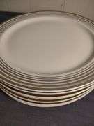 Smith&Taylor Platinum band China set- 27 dinner plates salt and pepper