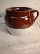 Antique 2 toned bean pot and vintage bean pot