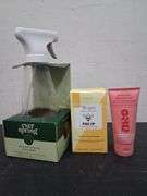 New glass spray bottle, energy gummies, and whole body deodorant. 1b