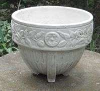 Nice Large 12" dia White Pottery Jardinere