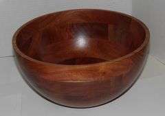 Large 12" Magnolia Wood Fruit Bowl