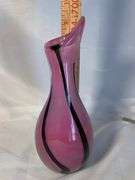 Murano Italian Stunning beautiful Hand Blown Glass Purple Pitcher Vase
