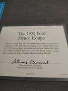 Franklin Mint 1932 Ford Deuce Coupe with certificate