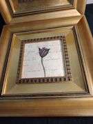 Pair of single flower prints 17 1/2 x 17 1/2