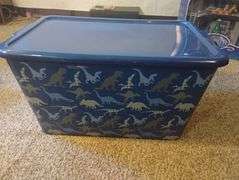huge dinosaur lot with dinosaur tote with lid