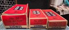 Vintage Lionel #55 "Tie Jector" Car & #6465 Tank Car & #6357 Caboose