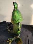 2 Frog lawn ornaments 1 with solar lights