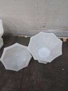 White glass assortment. 1b