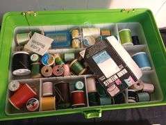 Vintage sewing box with contents