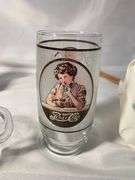 Gibson Girls 1970 Pepsi Cola Advertising Glasses. Excellent Condition Plus Garfield and Mickey.