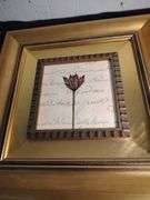 Pair of single flower prints 17 1/2 x 17 1/2