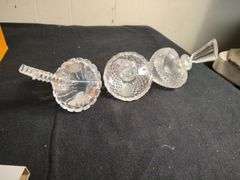 3 Vintage Astral Hand made crystal cut glass bottles made in Korea