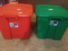 2 Storage totes with latching lids