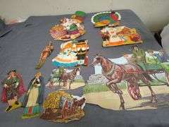 Vintage Halloween & Thanksgiving cardboard decorations