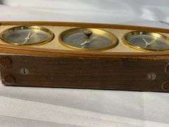 VINTAGE MID CENTURY MODERN AIR GUIDE WALNUT WOOD CONSOLE WEATHER STATION